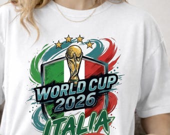 Italy World Cup 2026 Shirt, Italian Football Fan Gift, Soccer Tournament Tee, Vintage Italy Flag Jersey, Soccer World Cup Retro T-Shirt