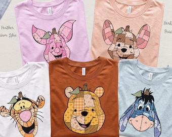 Winnie The Pooh Halloween Shirt, Tigger Piglet Eeyore Pumpkin Tee, Spooky Season Crewneck, Disney Vintage Autumn Outfit, Cute Halloween Gift
