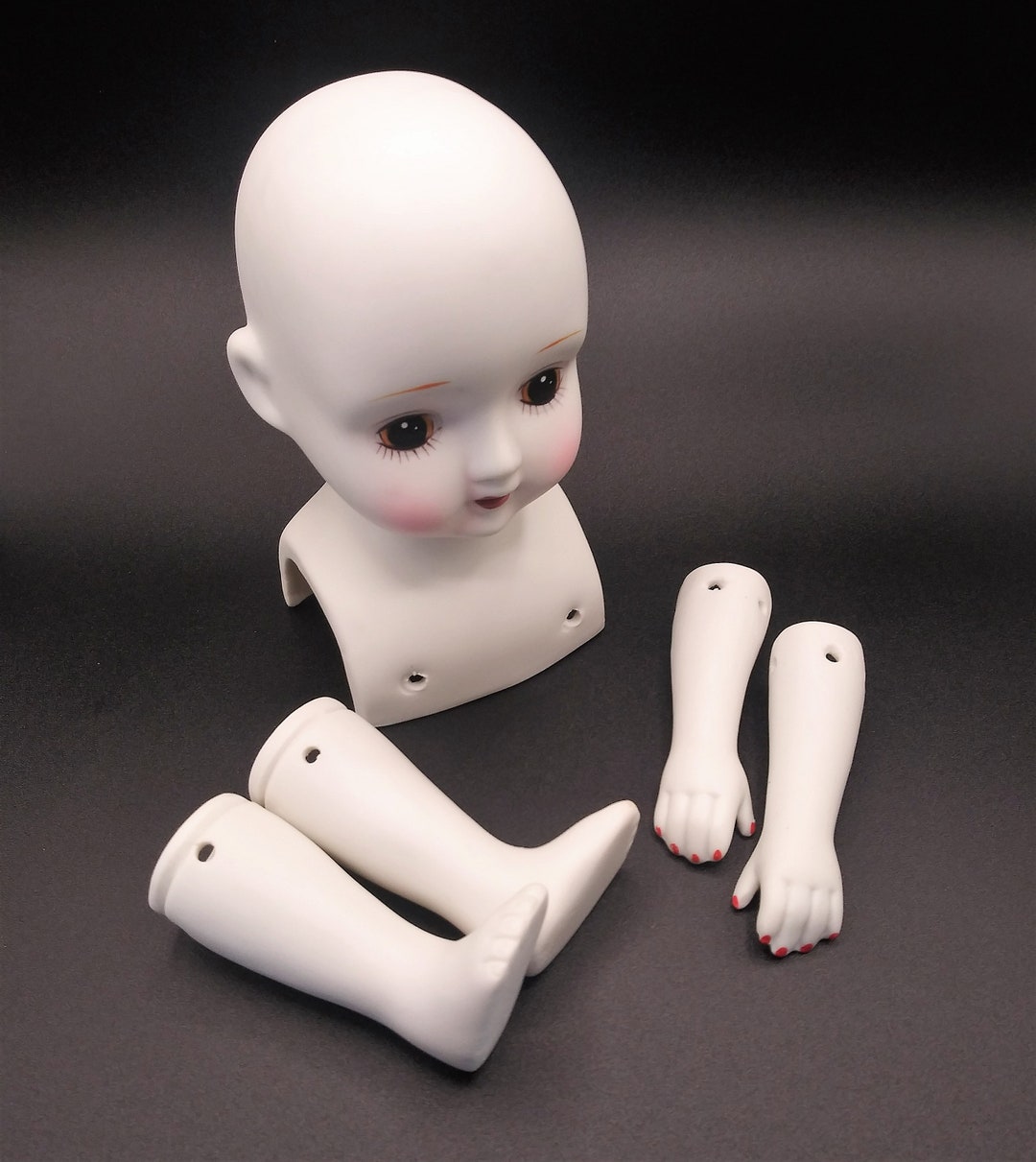 Porcelain Bisque Doll Parts Head Beautiful Face Arms Hands Etsy