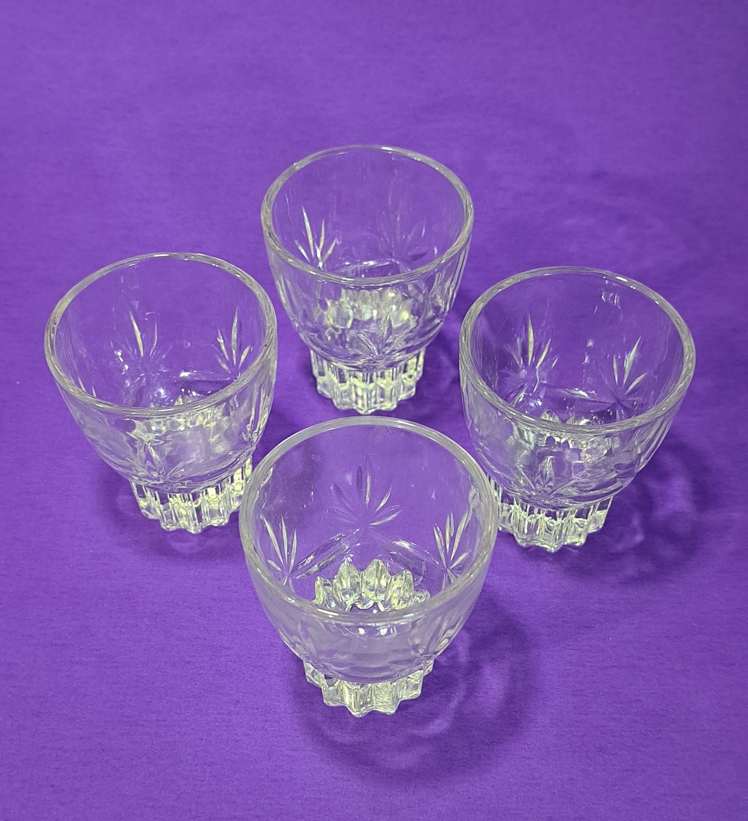 Vintage German Pressed Glass Shot Glasses Set of 4 Collectable Etsy