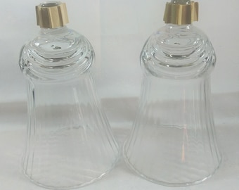 Vintage Clear Pattern Glass Drape Bottom Votive Candle Holders with Pegs Glassware Collectables Home Decor Replacements