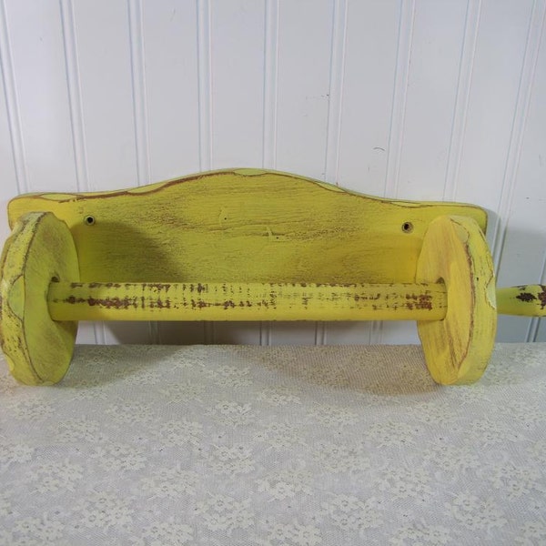 Yummy Yellow Vintage Wooden Paper Towel Holder