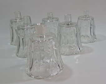 Clear Tulip Scallop Top Votive Cups Candle Holders Replacements Style Changes with Pegs set of 6