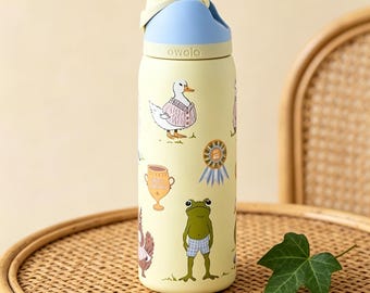 Party Animals Owala FreeSip 32oz Tumbler-Custom Laser Ink Design, Insulated Stainless Steel Water Bottle Birthday & Christmas Gift for Her