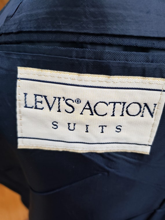 Vintage 1980s Men's Levi's Action Suit Navy Blaze… - image 5