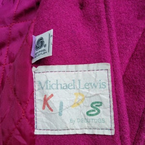 Girls Winter Coat Michael Lewis, Child size 8 with scarf , Magenta image 4