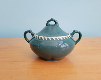 Vintage 1950s Hanker Ware Pate Sur Pate Covered Sugar Bowl
