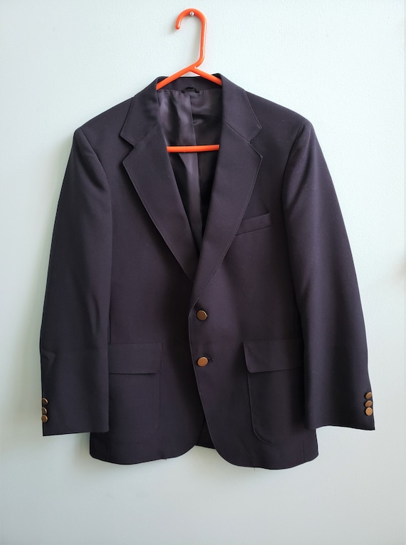 ジャケット・アウター Levi's ACTION SUIT Jacket Navy 1980s 42R Vintage 1980s Men's Levi's Action Suit Navy Blazer With Gold