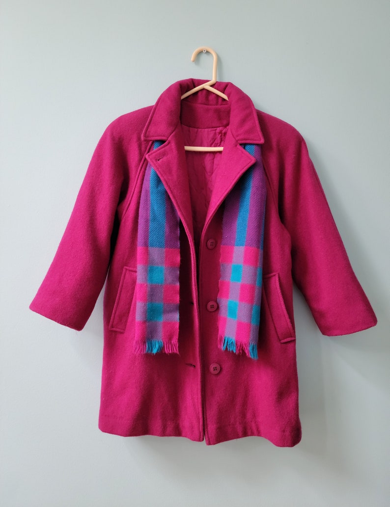 Girls Winter Coat Michael Lewis, Child size 8 with scarf , Magenta image 1