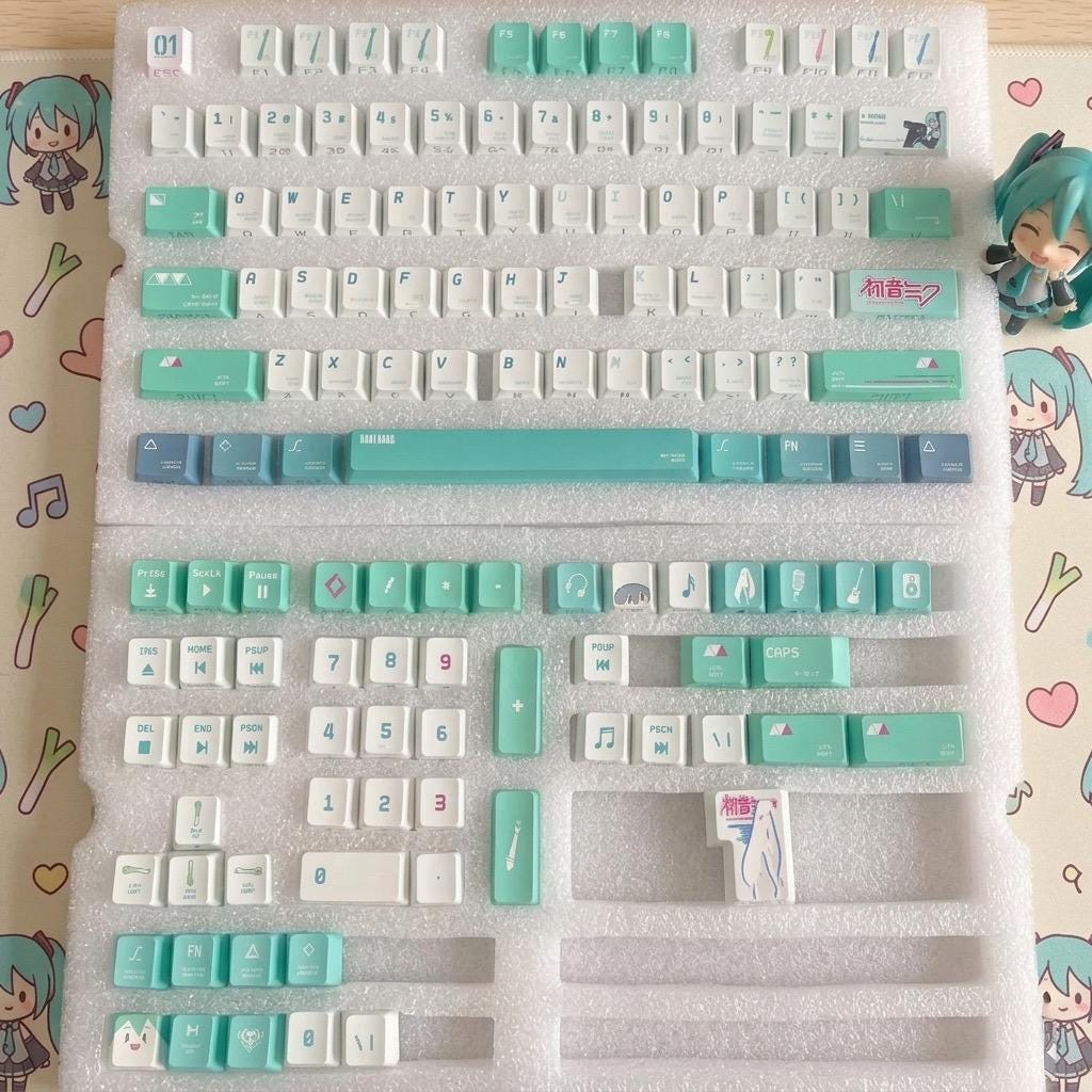 Miku Keys Miku PBT Keycaps Set, 140 Keys, Dye Sublimation, Original Height ...