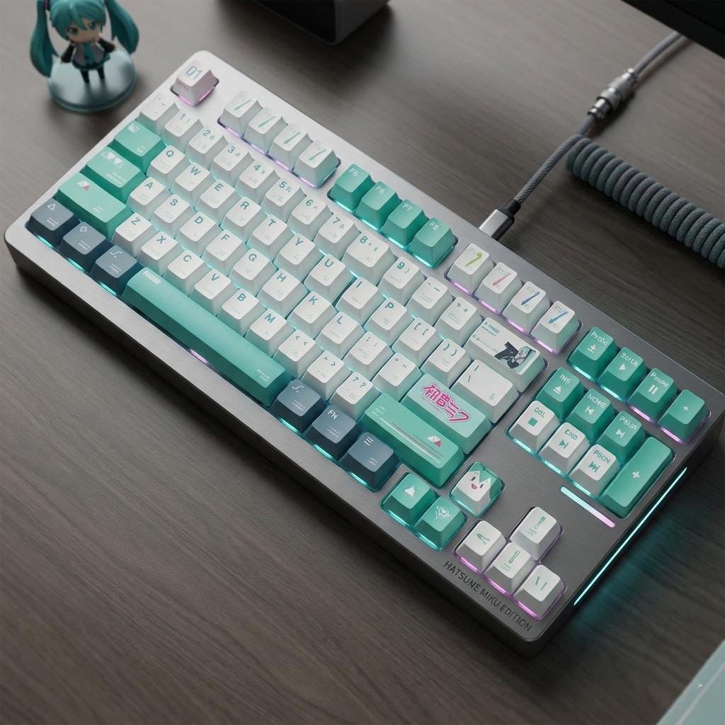 Miku Keys Miku PBT Keycaps Set, 140 Keys, Dye Sublimation, Original Height ...