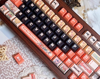 Anime Monster PBT English Cherry Height Keycaps Set - 138 Keys
