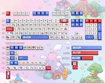 Monster Game PBTキーキャップ、143キー、オリジナル高さ、メカニカルキーボードセット