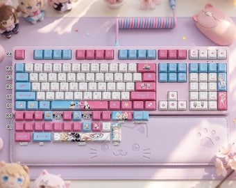 Set di tasti Hololive Fuwamoco PBT Original Height - 132 tasti