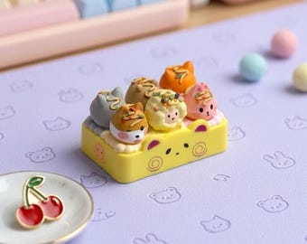 たこ焼きアニマルデザインのキーキャップ、1.5Uメカニカルキーボード用キーキャップ、MXスイッチ対応