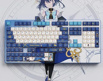 Set di tasti Hololive Ouro Kronii in PBT ad altezza originale - 132 tasti