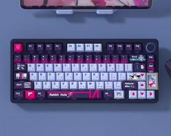 ラビットホール PBT チェリーキーキャップセット、134キー、アニメデザイン、メカニカルキーボード