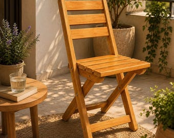 Planos para construir una silla plegable de madera / Planos de carpintería para una silla plegable portátil / Descarga en PDF