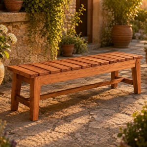 Outdoor Wood Bench Plan: Simple Patio Furniture (PDF Download)