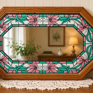 ビンテージ 花柄フレームの長方形ミラー Vintage Mirror Frame Flower - Etsy