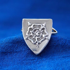 Tudor Rose Sterling Shield Ring