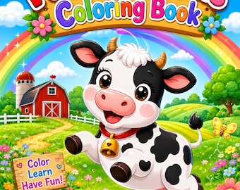Farm Animals Colouring Book for Kids 2-8years old,