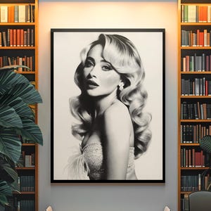 Arte estético corto y dulce de Sabrina Carpenter / Lámina "El mejor amigo del hombre" de los años 2000 / Póster de la actuación de Coachella / Decoración estética de cantante pop