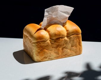 Bread Tissue Box Cover, Cute Toast Tissue Holder, Funny Home Decor, Aesthetic Room Decor, Unique Gift