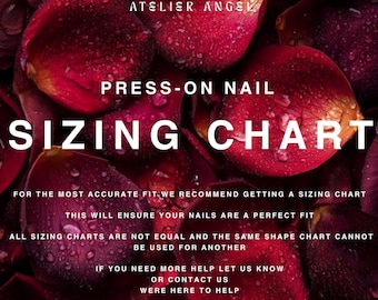 Atelier angel Press On nail sizing chart / kit