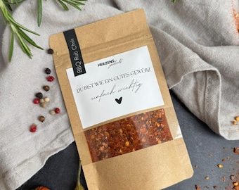 Gewürzmischung mit Botschaft | Gewürz im Beutel | Geschenke & Mitbringsel | Geschenk für Grillfans | Grillen | Kochen | Chili | Aglio e Olio