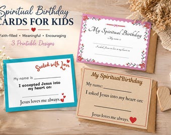 Spiritual Birthday Certificate for Kids Printable | Salvation Keepsake | Sunday School Printable PDF