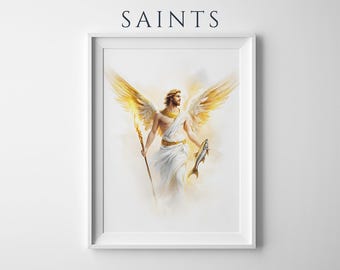 Saint Raphael the Archangel Framed Poster | Minimalist Catholic Wall Art