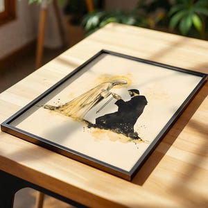 Our Lady Gives the Rosary to Saint Dominic Framed Poster | Minimalist Catholic Watercolor Wall Art image 10