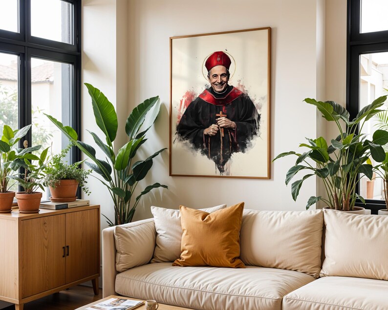 Saint Charles Borromeo Framed Poster | Modern Catholic Wall Art image 11