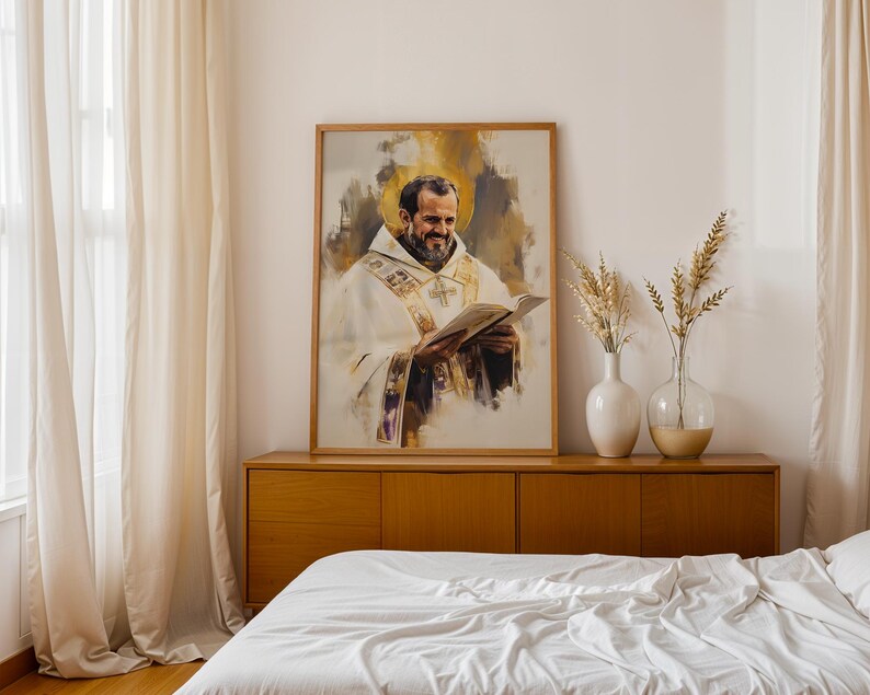 Saint John Chrysostom Framed Poster | Minimalist Catholic Wall Art image 13