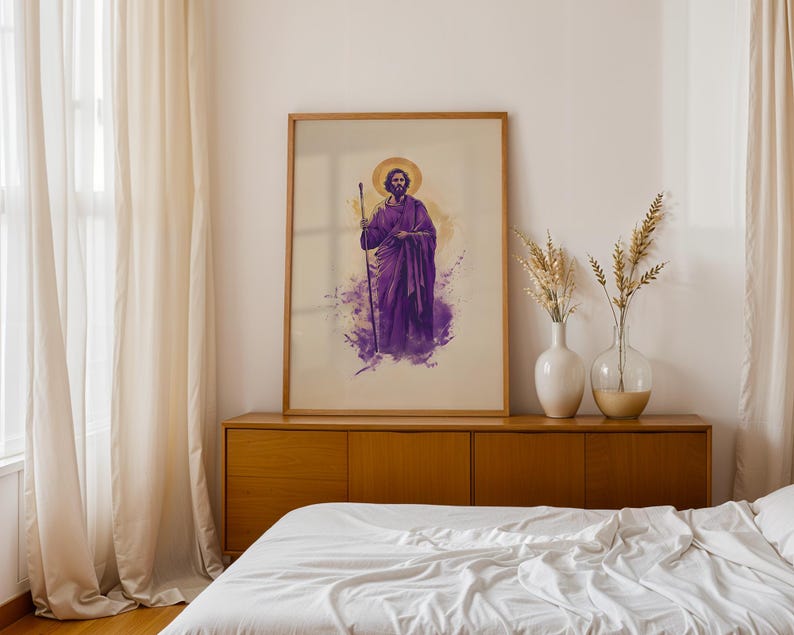 Saint Jude Thaddaeus Framed Poster | Modern Catholic Wall Art | Religious Decor image 12