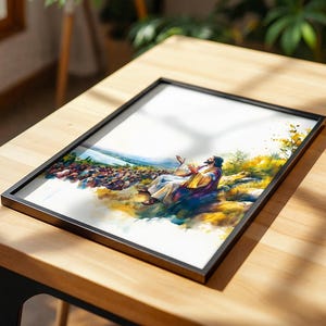 The Sermon on the Mount Framed Poster | Minimalist Catholic Wall Art image 12