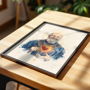 Saint Francis de Sales Printable Art | Modern Watercolor Catholic Wall Decor image 6