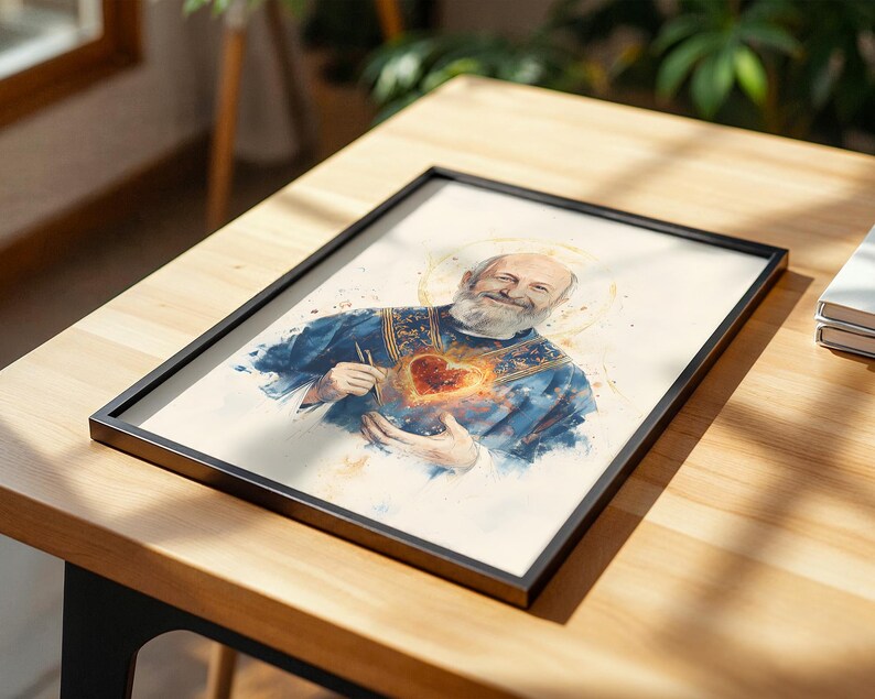 Saint Francis de Sales Printable Art | Modern Watercolor Catholic Wall Decor image 6