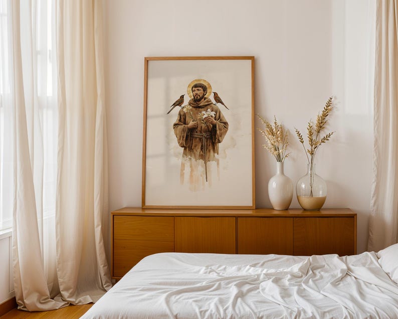 Saint Francis of Assisi Framed Poster | Minimalist Catholic Wall Art image 13