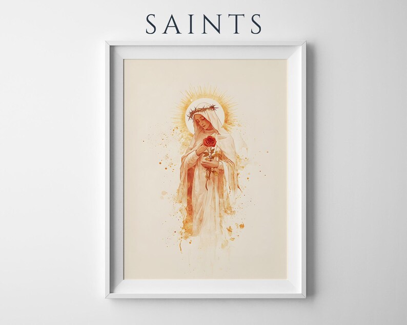 Saint Rose of Lima Framed Poster | Minimalist Catholic Wall Art image 1