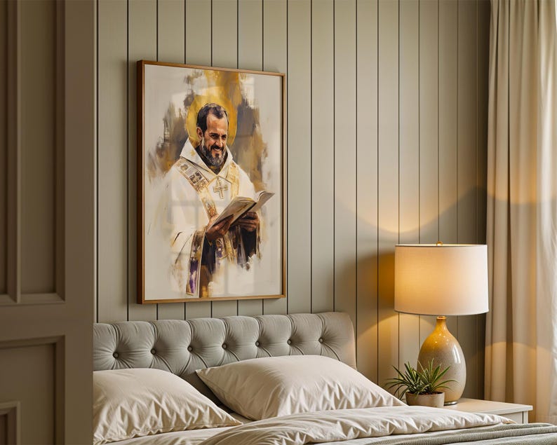 Saint John Chrysostom Framed Poster | Minimalist Catholic Wall Art image 3