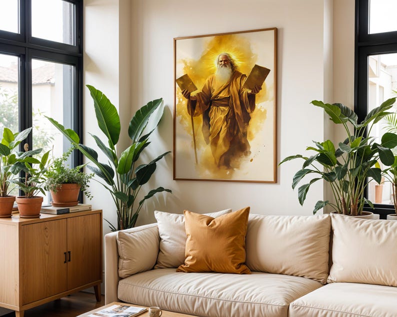 Moses-Kunstdrucke | Moderne katholische Wanddekoration im Aquarellstil Bild 6
