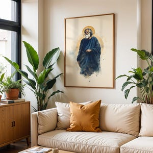Inramad poster med aposteln Sankt Andreas | Minimalistisk katolsk väggkonst bild 10