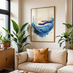 De schepping van de zee en de hemel | Ingelijste poster | Minimalistische katholieke muurdecoratie afbeelding 7