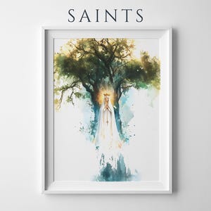 Unsere Liebe Frau von Fatima gerahmtes Poster | Minimalistische katholische Wandkunst Bild 1