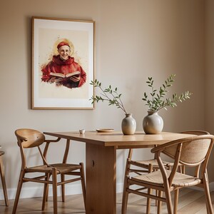 Saint Bonaventure Framed Poster | Modern Watercolor Catholic Wall Art image 14