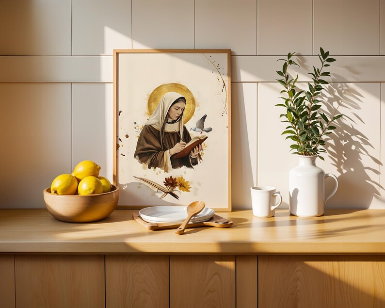 Saint Teresa of Avila Framed Poster | Modern Catholic Wall Art image 12