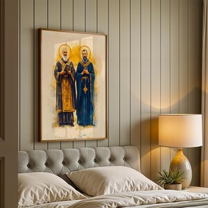 Saint Cyril and Methodius Framed Poster | Modern Catholic Wall Art image 3