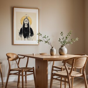 Kunstdrucke zur Heiligen Scholastika | Moderne katholische Wanddekoration im Aquarellstil Bild 9